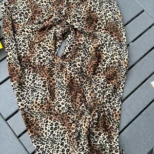 Leopard elastic waist pajama pants, women's size 28” waist